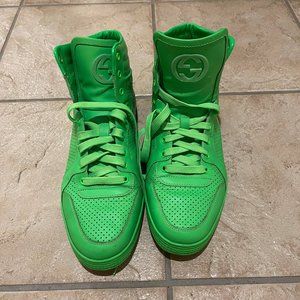 Lime Neon Green Gucci High Top Sneakers